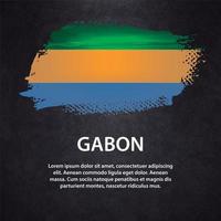 Gabon flag brush vector