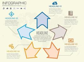 Step and arrow vector infographic. 4 options.