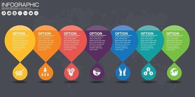 Infografía de círculo vectorial con pasos o procesos. vector