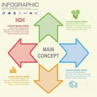 infografía vectorial de paso y flecha. 4 opciones. vector