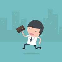 Businessman running. Cartoon concept illustration vector