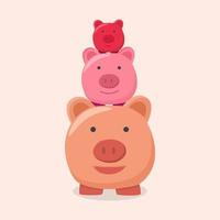 Three pigs cute. vector illustration