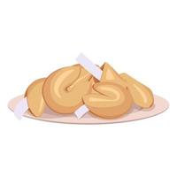 Chinese fortune cookies on a plate vector