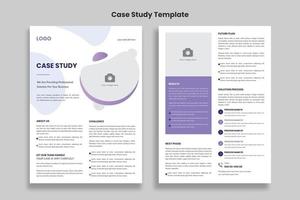 Case Study flyer template with minimal design, Double Side Flyer vector