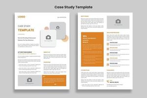 Minimalist Case Study flyer template design, Double Side Flyer vector