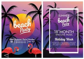 cartel de fiesta y música en la playa paraíso vector