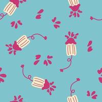 Seamless pattern cute menstruation period object. vector