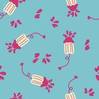 Seamless pattern cute menstruation period object. vector