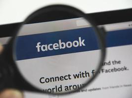 Facebook logo on a web page, illustrative editorial photo