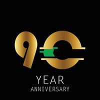 90 Year Anniversary Logo Vector Template Design Illustration Color