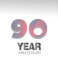 90 Year Anniversary Logo Vector  Illustration White Color