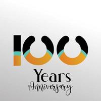 100 Year Anniversary Logo Vector Illustration White Color