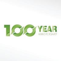 100 años aniversario logo vector ilustración color blanco