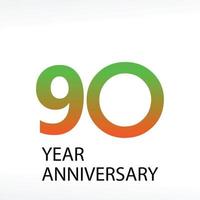 90 Year Anniversary Logo Vector Illustration White Color