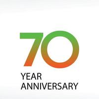 70 Year Anniversary Logo Vector Illustration White Color