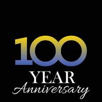 100 Year Anniversary Logo Vector Template Design Illustration Color