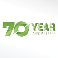 70 Year Anniversary Logo Vector Design Illustration White Color