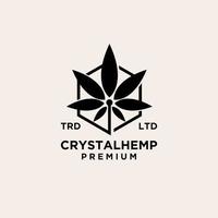 premium crystal hemp black vector logo design