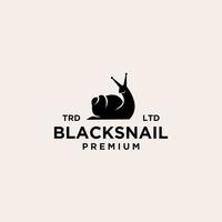 premium black snail vector logo design