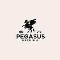 diseño de ilustración de logotipo negro premium pegasus vector