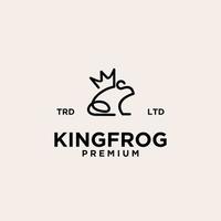 premium king frog line logo design vector