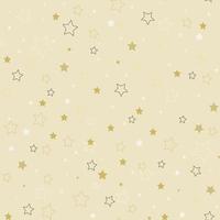 Star pattern on gold color vector christmas seamless background