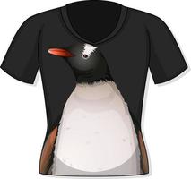 parte delantera de la camiseta con estampado de pingüinos vector