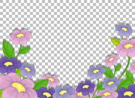 Purple flower frame template vector