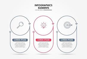 Plantilla de negocio de diseño infográfico con iconos y 3 opciones o pasos. vector