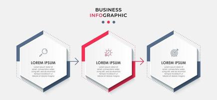 Infographic design business template with icons and 3 options or steps vector
