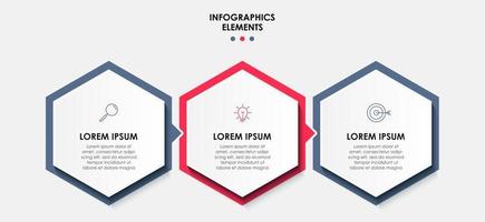 Infographic design business template with icons and 3 options or steps vector