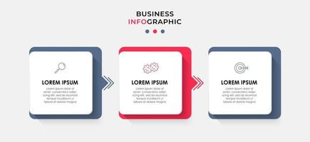 Infographic design business template with icons and 3 options or steps vector