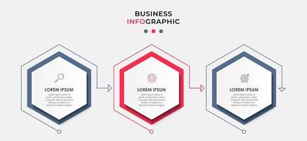 Infographic design business template with icons and 3 options or steps vector