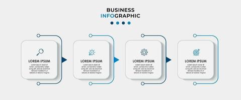 vector de plantilla de diseño infográfico con iconos y 4 opciones o pasos