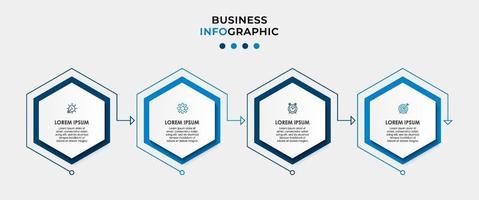 vector de plantilla de diseño infográfico con iconos y 4 opciones o pasos