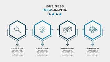 vector de plantilla de diseño infográfico con iconos y 4 opciones o pasos