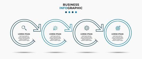 vector de plantilla de diseño infográfico con iconos y 4 opciones o pasos