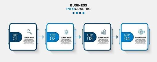 vector de plantilla de diseño infográfico con iconos y 4 opciones o pasos