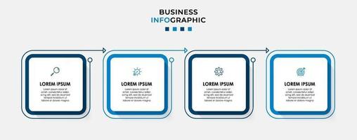 Infographic design template Vector with icons and 4 options or steps