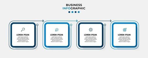 vector de plantilla de diseño infográfico con iconos y 4 opciones o pasos