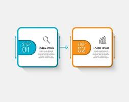 vector de plantilla de diseño infográfico con iconos y 2 opciones o pasos