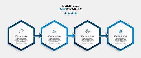 vector de plantilla de diseño infográfico con iconos y 4 opciones o pasos