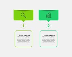 vector de plantilla de diseño infográfico con iconos y 2 opciones o pasos