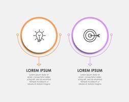 vector de plantilla de diseño infográfico con iconos y 2 opciones o pasos