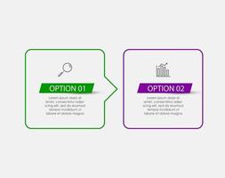 Infographic design template Vector with icons and 2 options or steps
