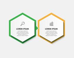 Infographic design template Vector with icons and 2 options or steps