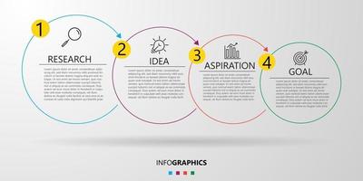 vector de plantilla de diseño infográfico con iconos y 4 opciones o pasos