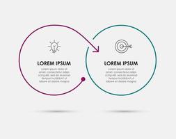 vector de plantilla de diseño infográfico con iconos y 2 opciones o pasos