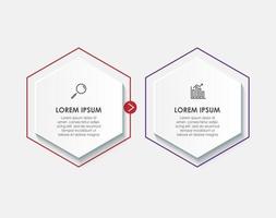 Infographic design template Vector with icons and 2 options or steps