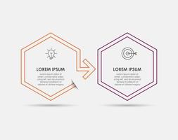 Infographic design template Vector with icons and 2 options or steps